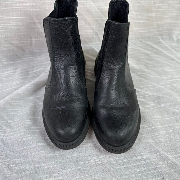 Dr. Martens Black Embossed Ankle Boots - Picture 2 of 8